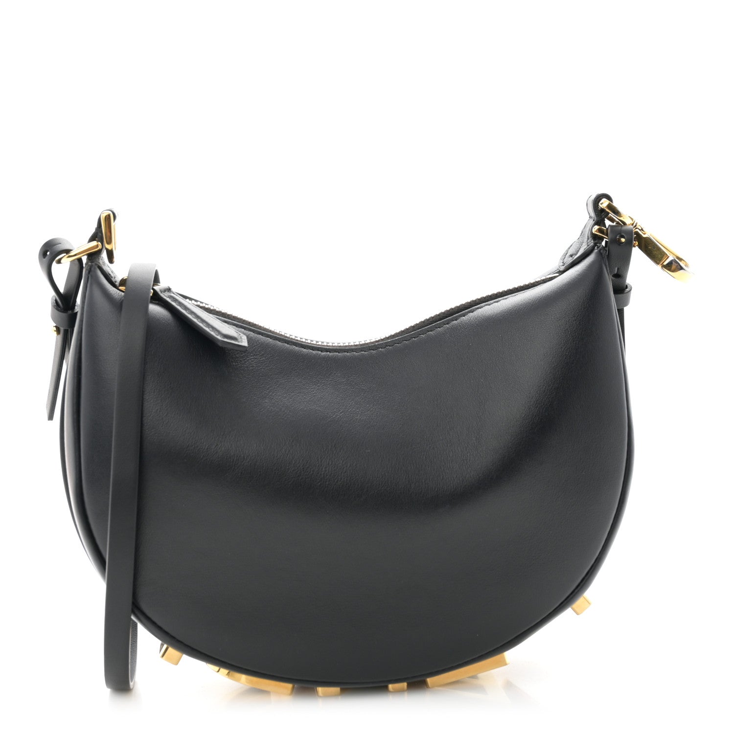 Fendi Vitello Grace Matte Mini Fendigraphy Hobo Bag Black 1 of 11