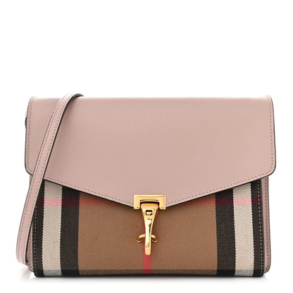 Burberry Derby Calfskin House Check Small Macken Crossbody Bag Pale Orchid 1 of 13