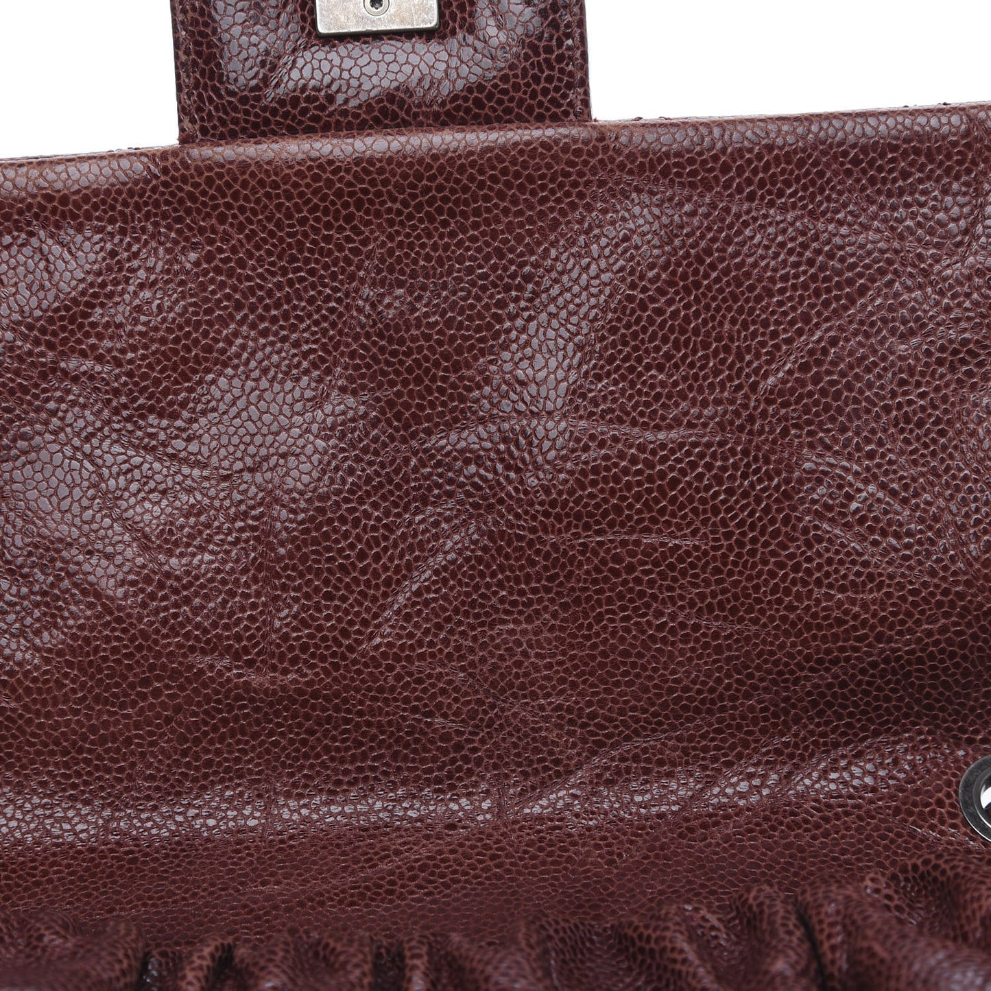 Caviar Quilted Medium Elastic Flap Bordeaux