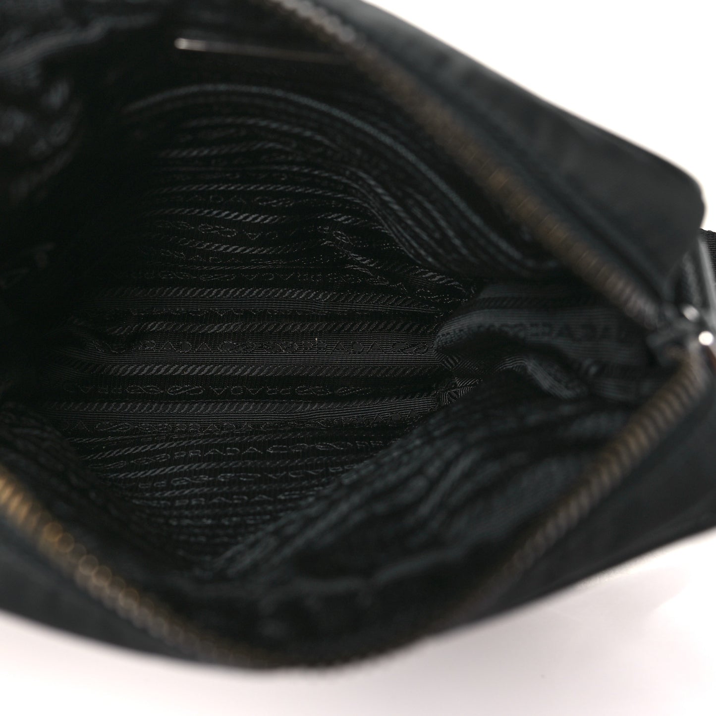 Tessuto Nylon Saffiano Pocket Messenger Shoulder Bag Black
