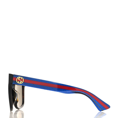 Gucci Square Frame Glitter Sunglasses GG0034SA Tortoise Blue 3 of 7