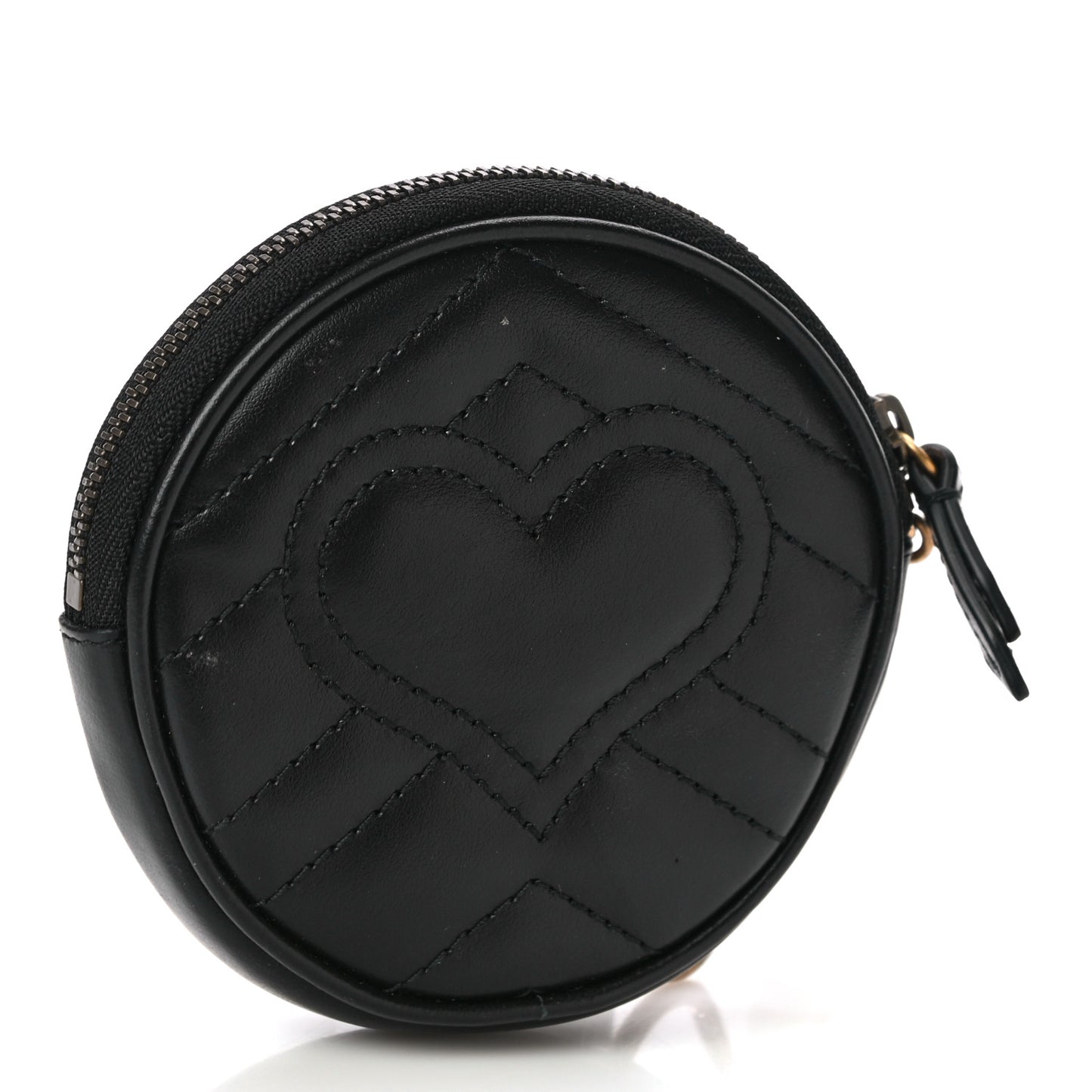 Calfskin Matelasse GG Marmont Round Coin Purse Black