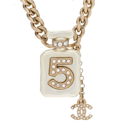 Chanel Resin Crystal CC No 5 Perfume Bottle Necklace 4 of 5