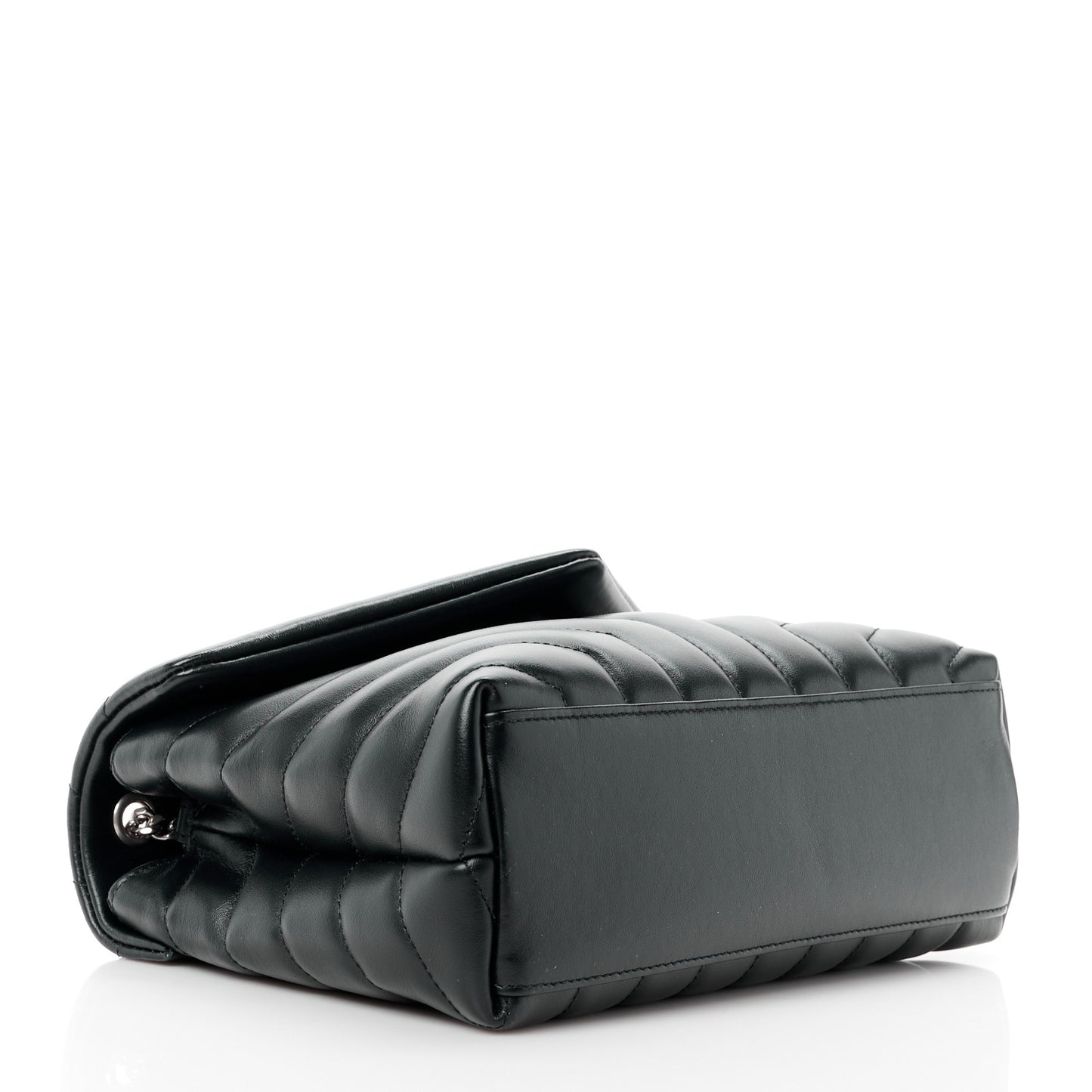 Calfskin Y Quilted Monogram Small Loulou Chain Satchel Black