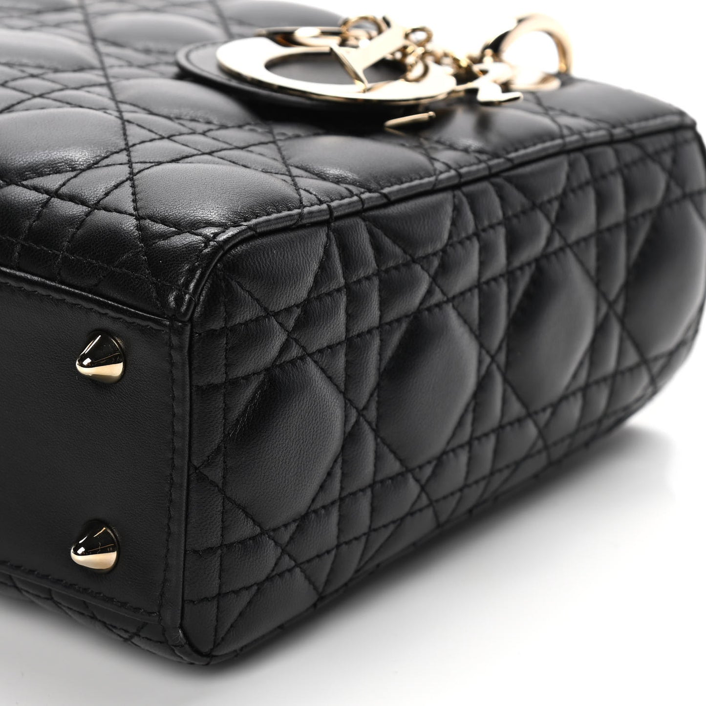 Lambskin Cannage Small Lucky Badges My Lady Dior Black