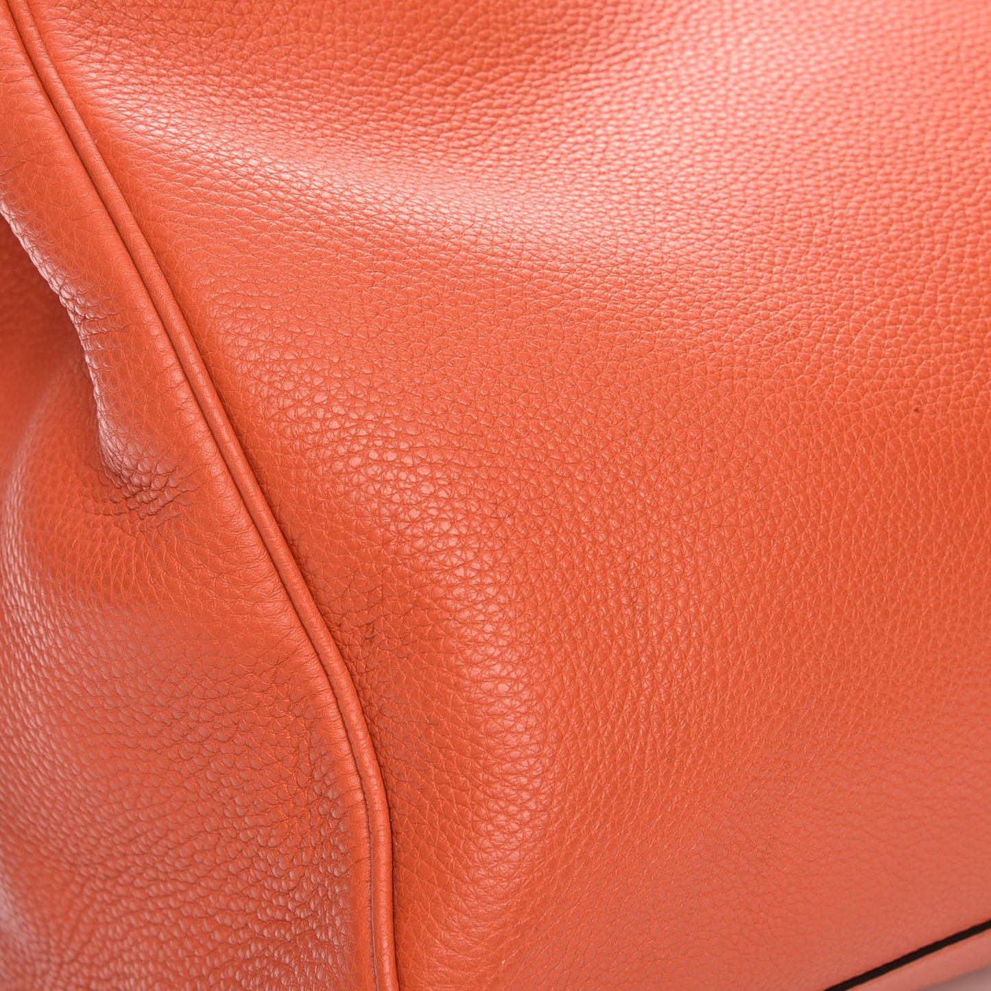 Calfskin Large Bamboo Shopper Tote New Dark Orange