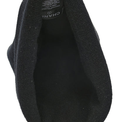 Chanel Cashmere CC Beanie Hat Black 4 of 5