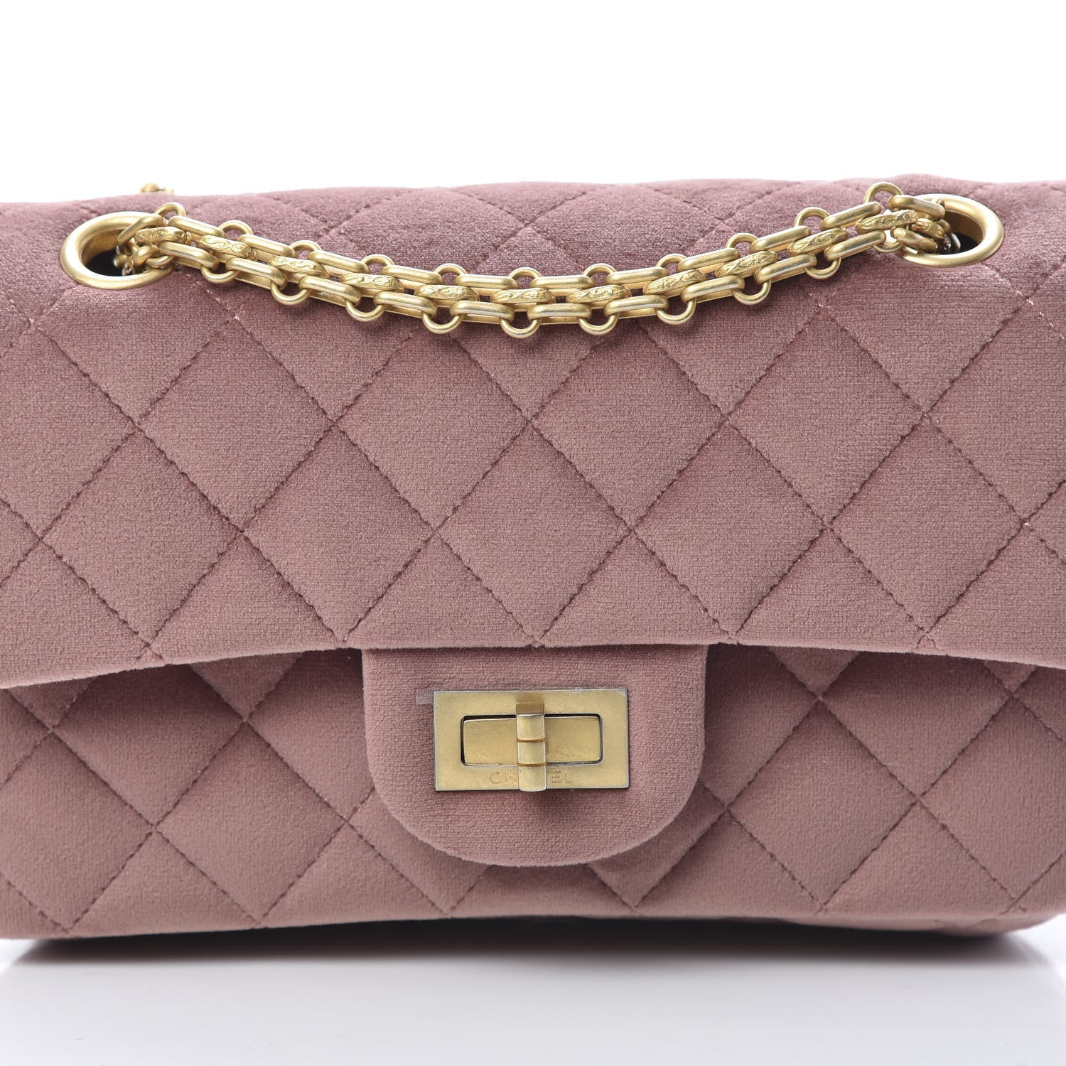 Chanel Velvet Quilted Mini 2.55 Reissue Flap Pink 8 of 10