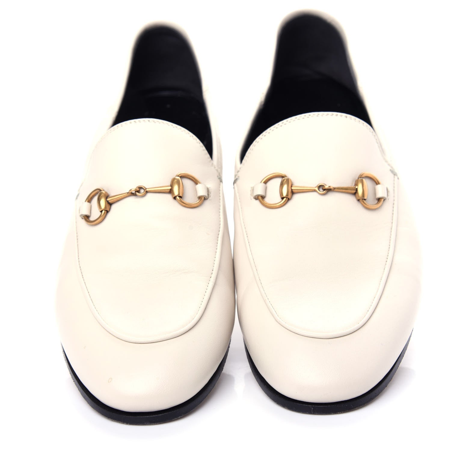 Gucci Lambskin Womens Brixton Horsebit Loafers 40 Mystic White 5 of 11