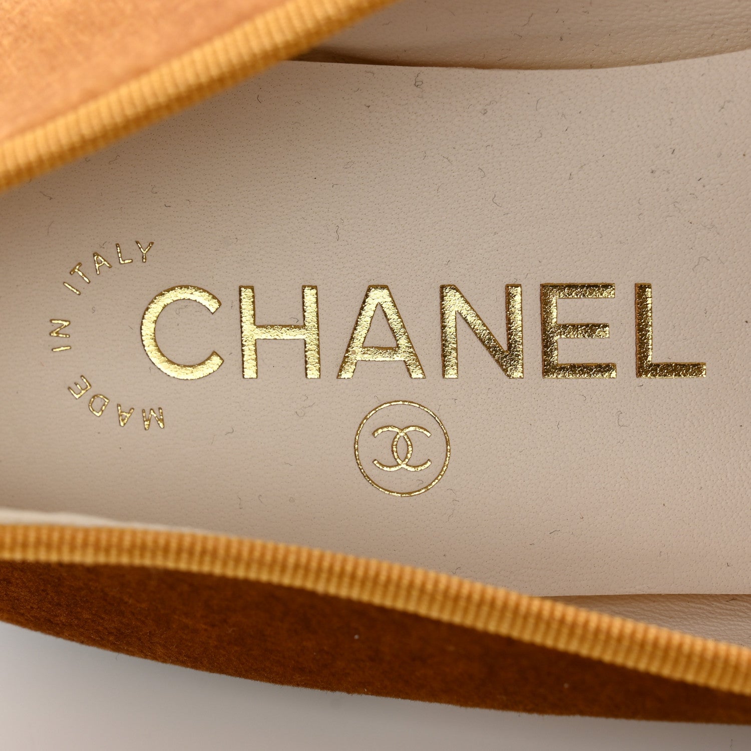 Chanel Velvet Cap Toe CC Ballerina Flats 38 Brown Light Brown 8 of 9