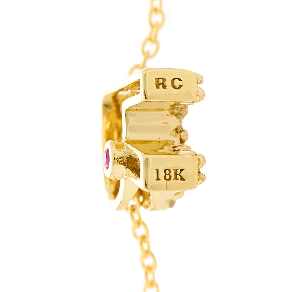 Roberto Coin 18K Yellow Gold Diamond Love Letter R Pendant Necklace 5 of 5