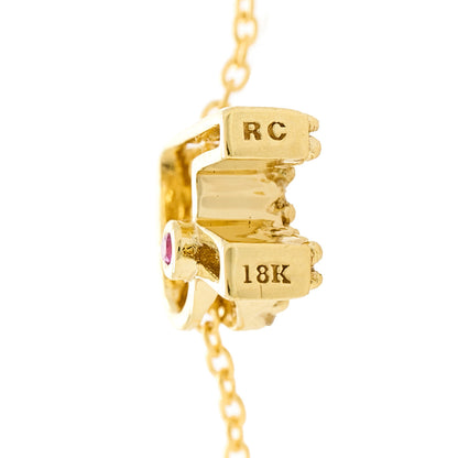 Roberto Coin 18K Yellow Gold Diamond Love Letter R Pendant Necklace 5 of 5