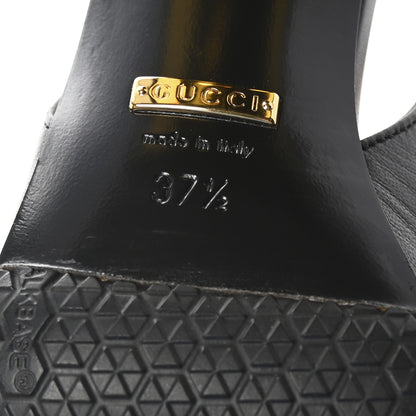 Gucci Malaga Kid Horsebit 75mm Slingback Pumps 37.5 Black 7 of 9