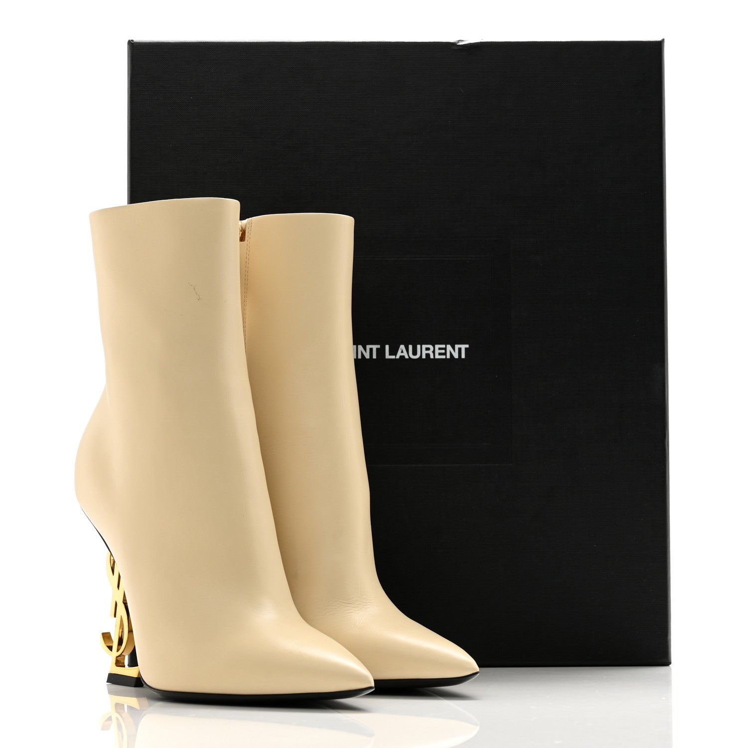 Saint Laurent Soft Calfskin Opyum 110 Ankle Boots 36.5 Real Beige 10 of 10