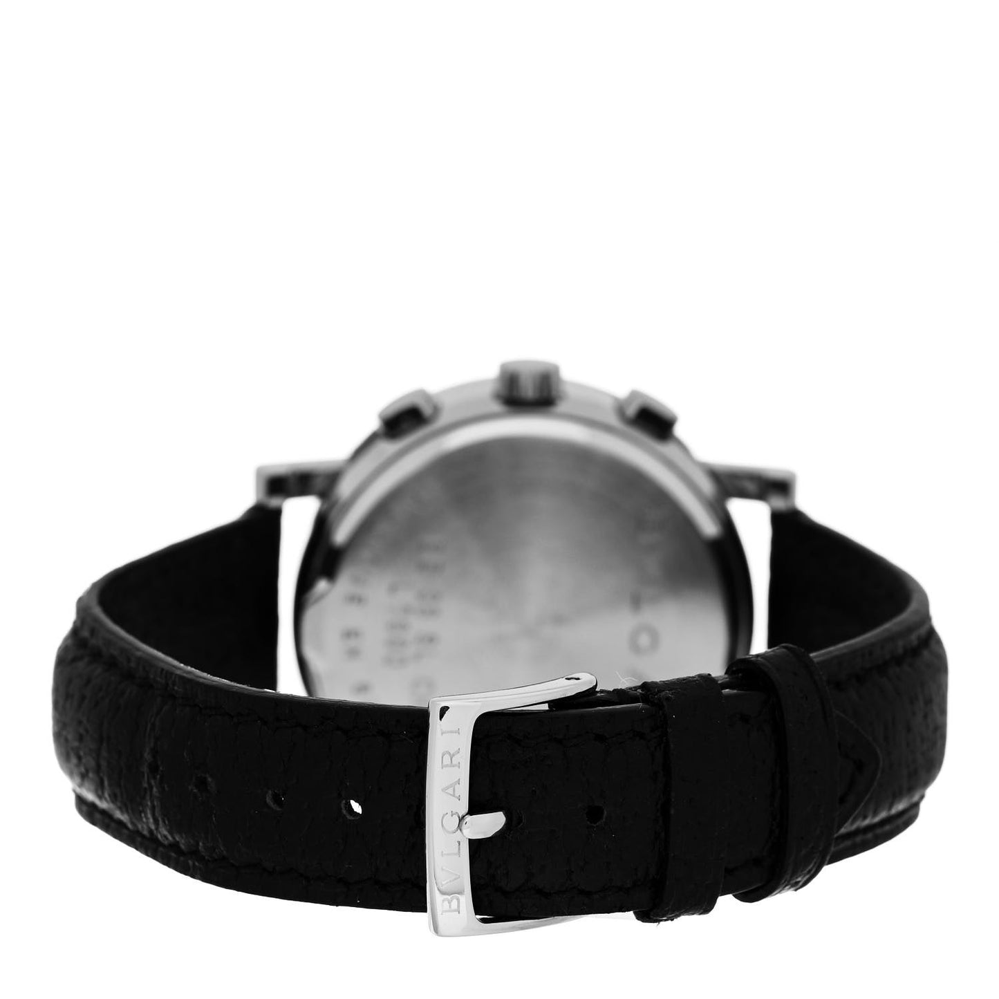 Stainless Steel Calfskin 38mm Chronograph Automatic Watch Black