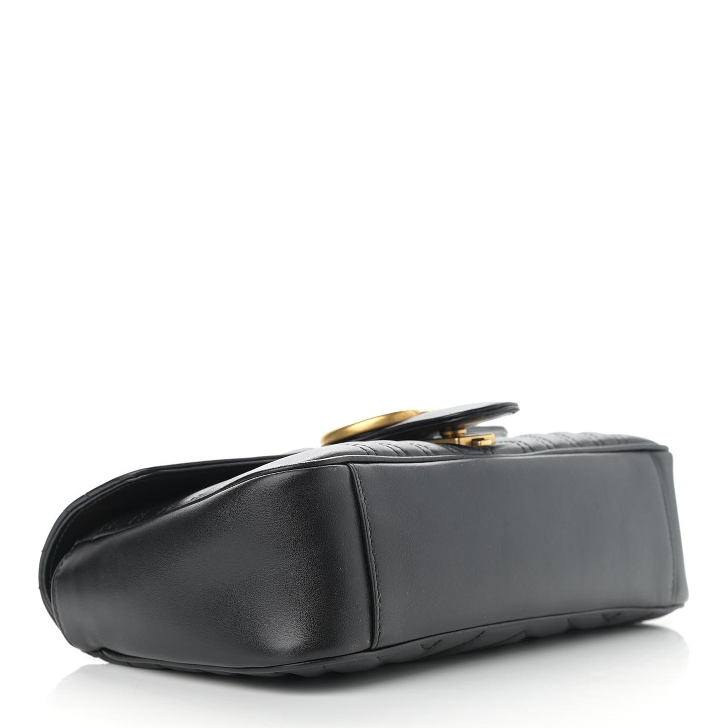 Calfskin Matelasse Small GG Marmont Shoulder Bag Black