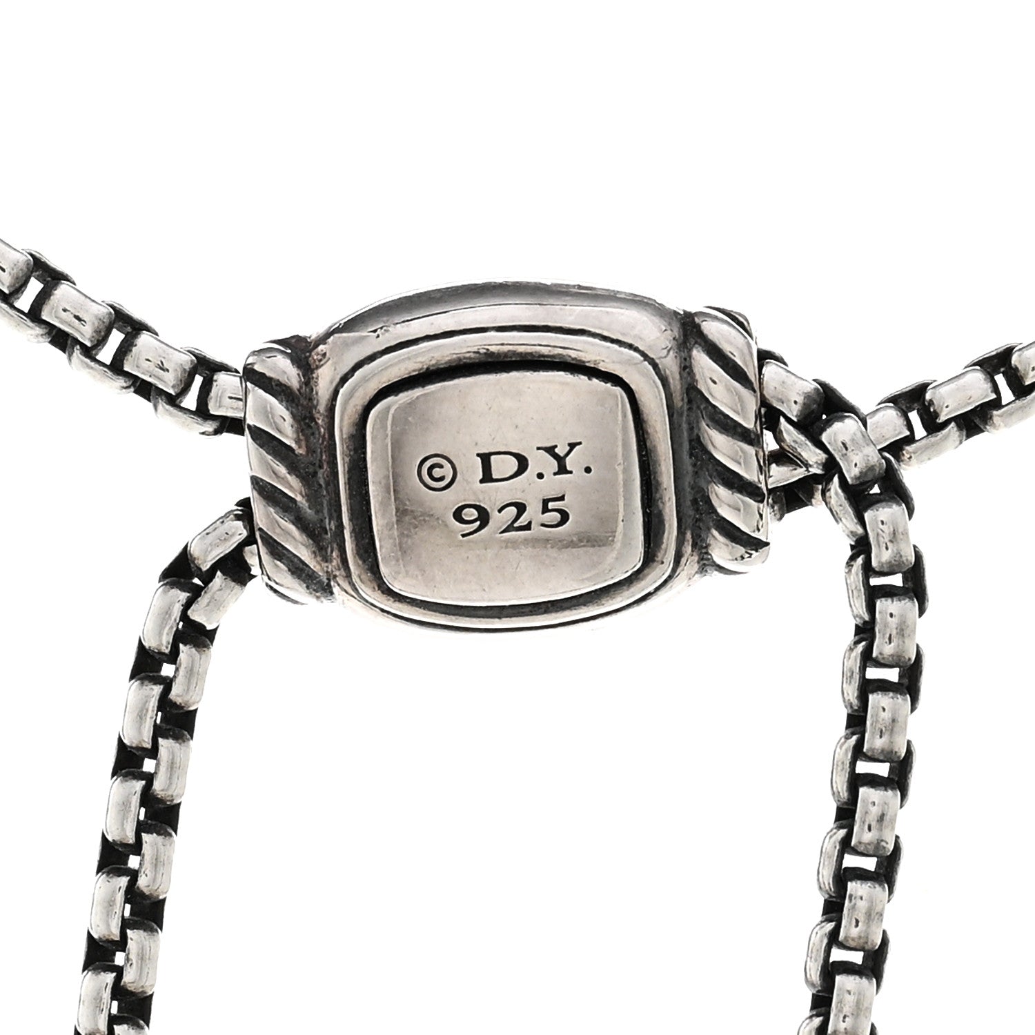 David Yurman Sterling Silver Diamond 32mm Stax Pendant Necklace 4 of 4