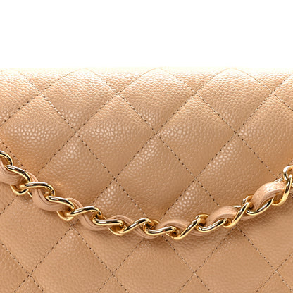 Chanel Caviar Quilted Jumbo Double Flap Light Beige 8 of 11
