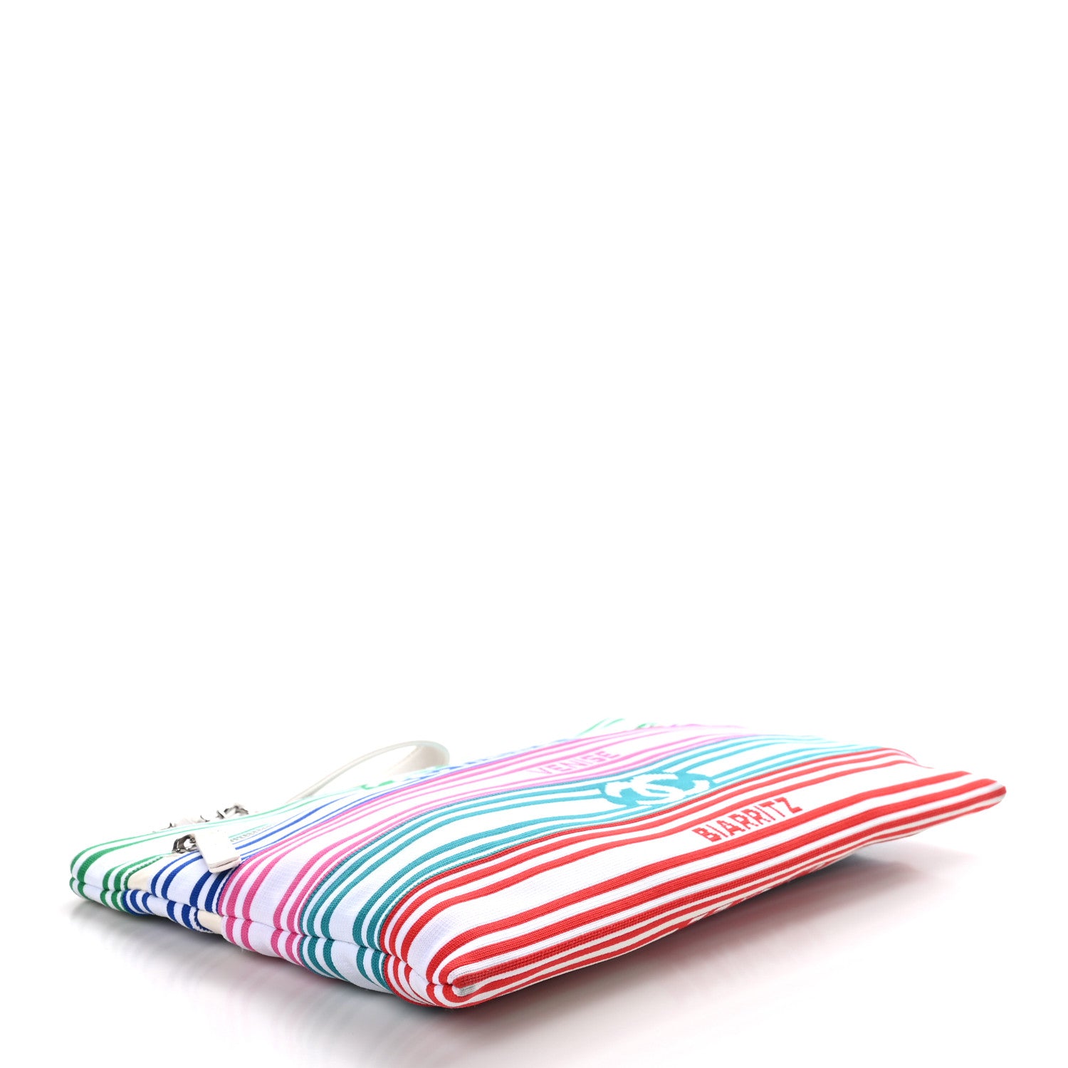 Chanel Mixed Fibers Lambskin Venise Biarritz Pouch Multicolor White 4 of 9