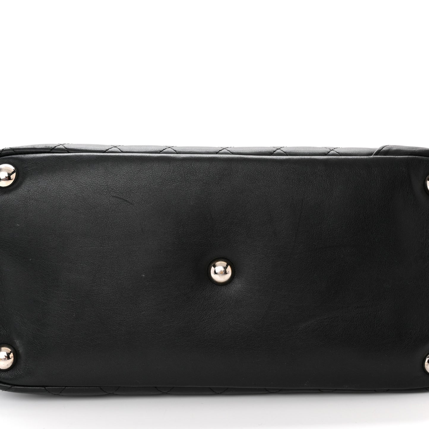 Calfskin Quilted Large Cambon Tote Black White