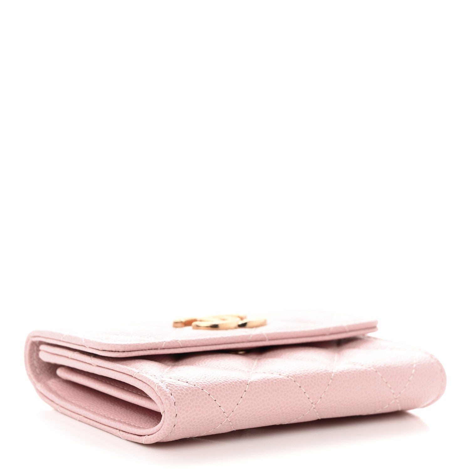 Chanel Caviar Quilted Studded CC Flap Card Holder Light Pink 4 of 9