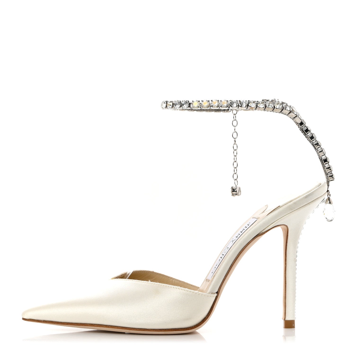 Jimmy Choo Satin Crystal Saeda 100 Pumps 36 Ivory 1 of 9