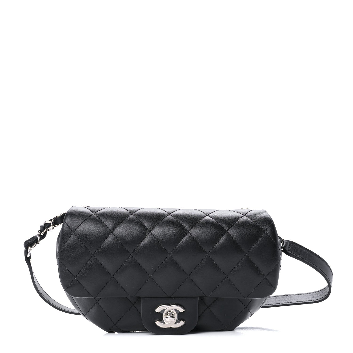 Chanel Calfskin Quilted CC Uniform Flap Belt Bag Black 1 of 13