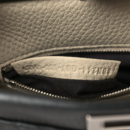 Fendi Cuoio Romano Selleria Bi-Color Mini Peekaboo Iconic Satchel Asfalto Latte 7 of 9