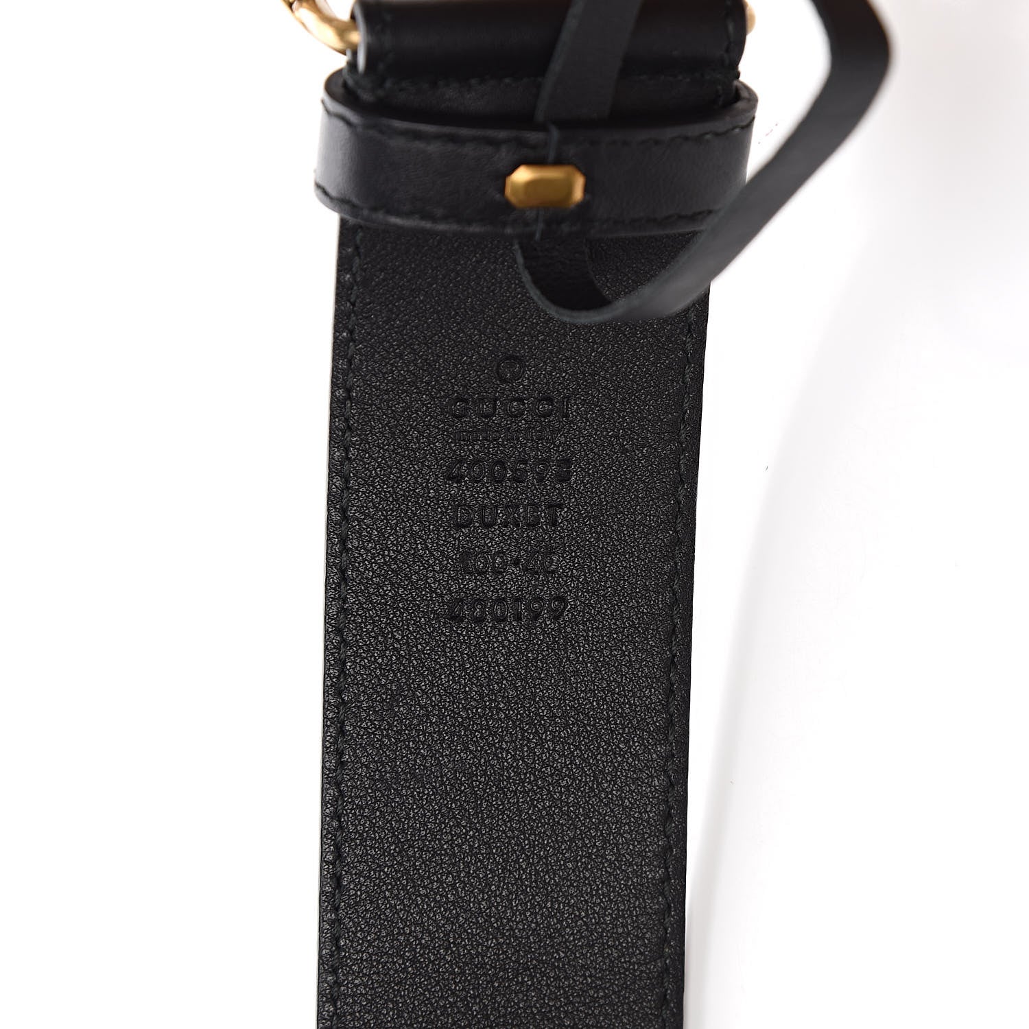 Gucci Calfskin L'Aveugle Par Amour Embroidered Double G 40mm Belt 100 40 Black Red 6 of 8