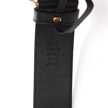 Gucci Calfskin L'Aveugle Par Amour Embroidered Double G 40mm Belt 100 40 Black Red 6 of 8