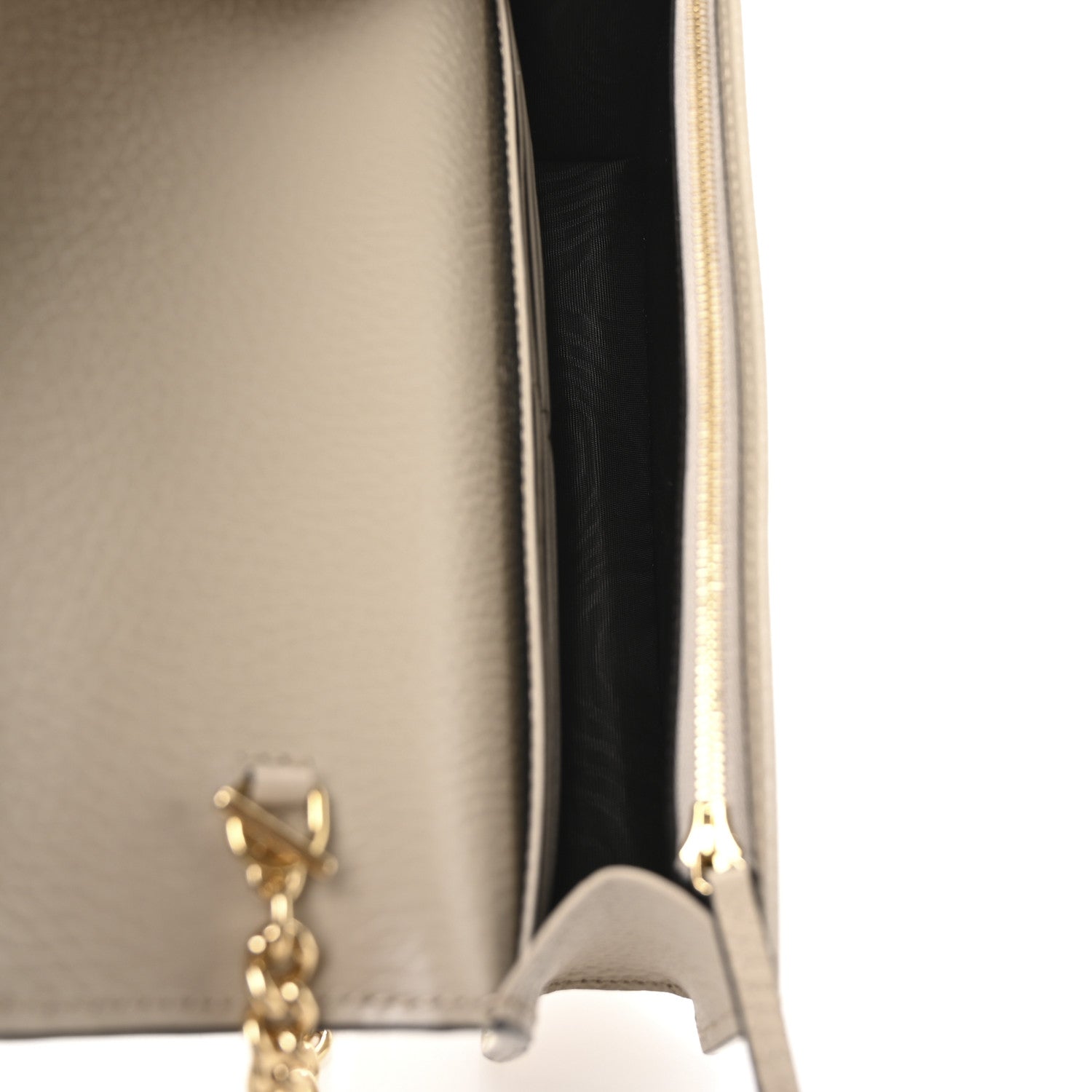 Gucci Dollar Calfskin GG Supreme Monogram Mini GG Marmont Chain Wallet Beige White 5 of 11