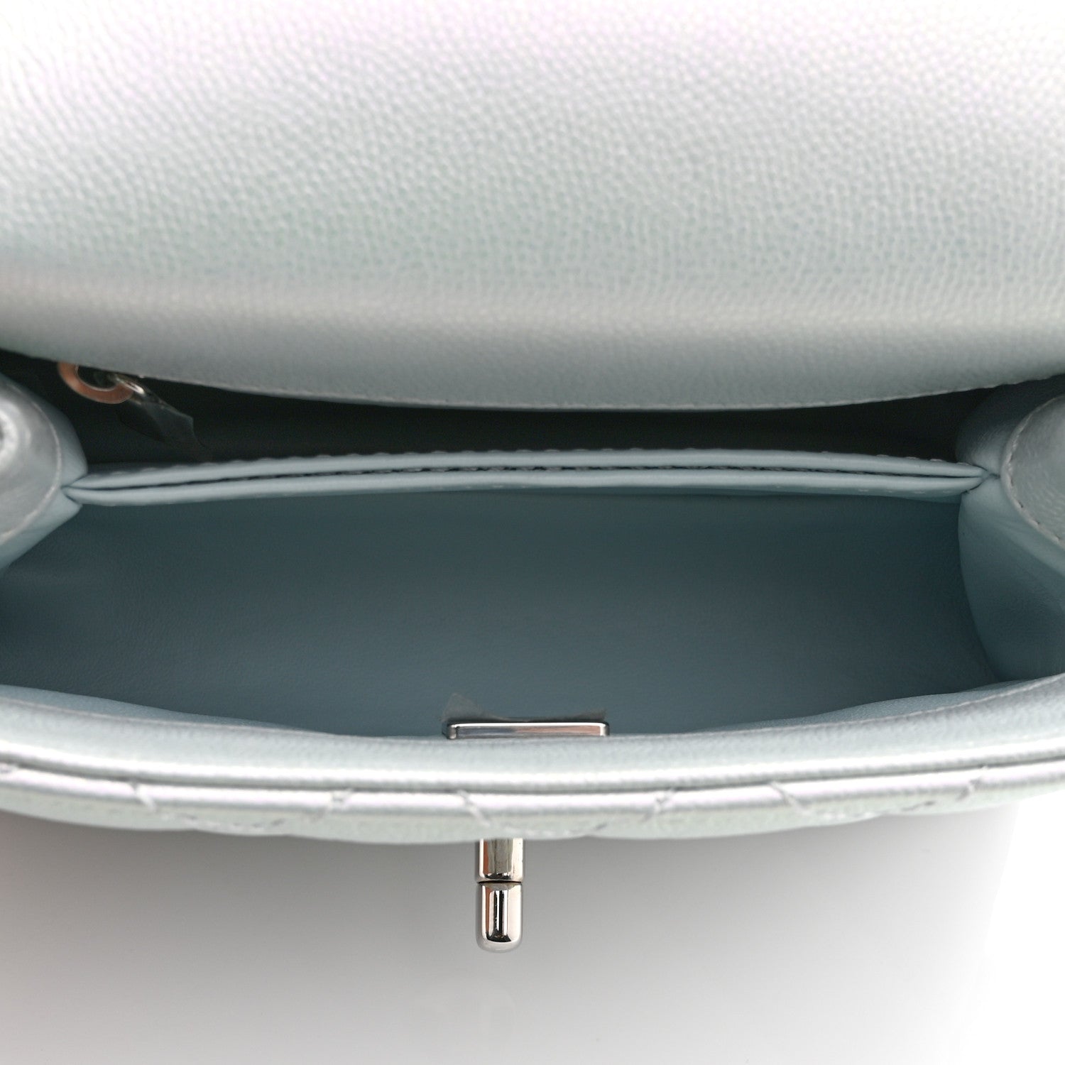 Chanel Iridescent Caviar Quilted Extra Mini Coco Handle Flap Light Blue 5 of 10
