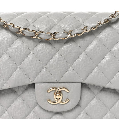 Chanel Caviar Quilted Jumbo Double Flap Grey 8 of 11