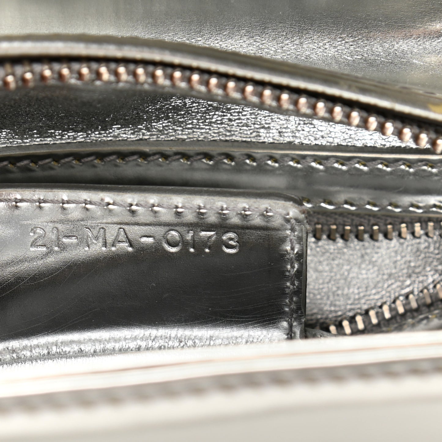 Metallic Patent Calfskin Medium Lady Dior Silver