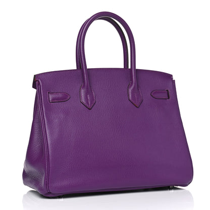 Hermes Chevre Mysore Horseshoe Birkin 30 Parme Rose Shocking 2 of 9