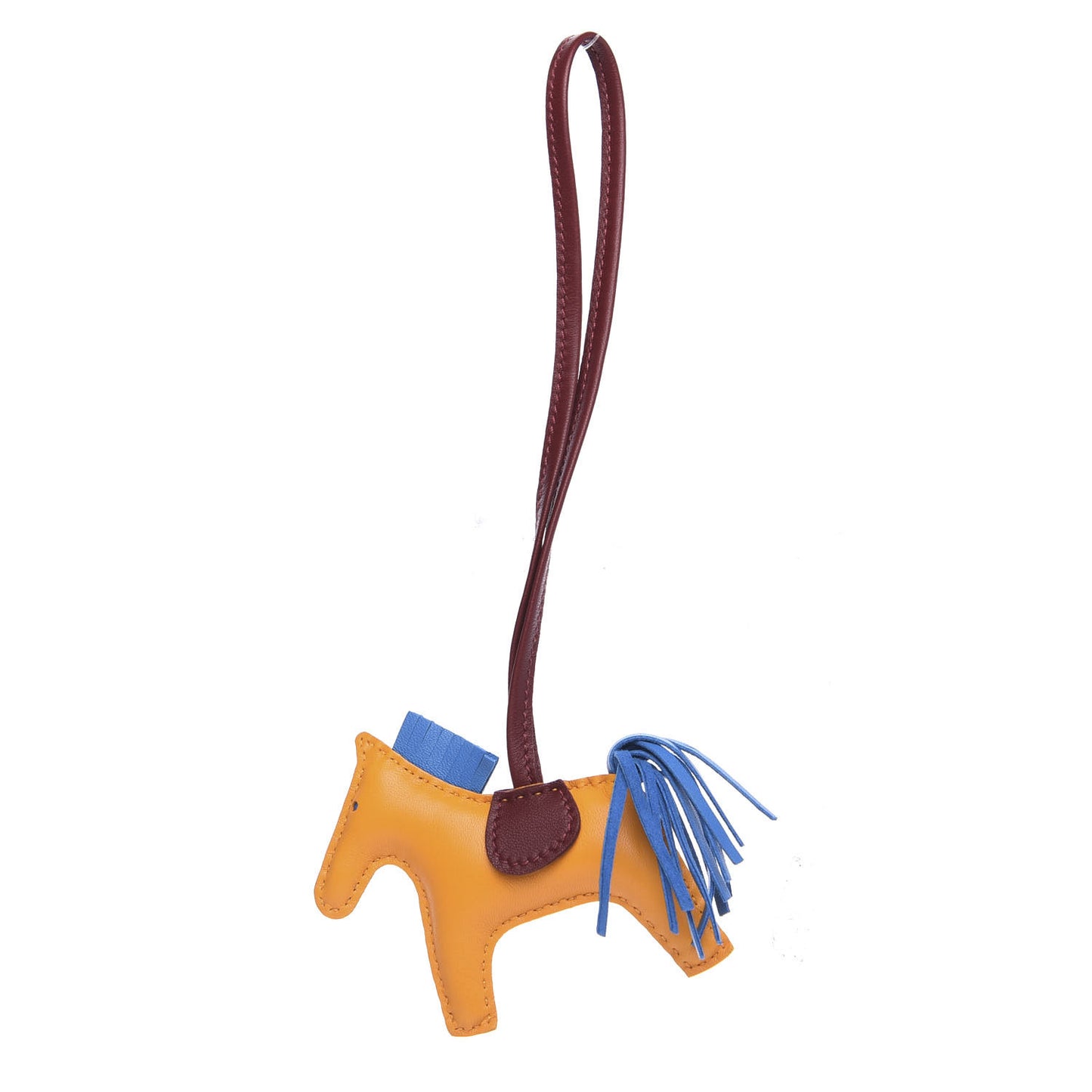Milo Lambskin Grigri Rodeo Horse Bag Charm PM Jaune D'Or Bleu Zanzibar Rouge H