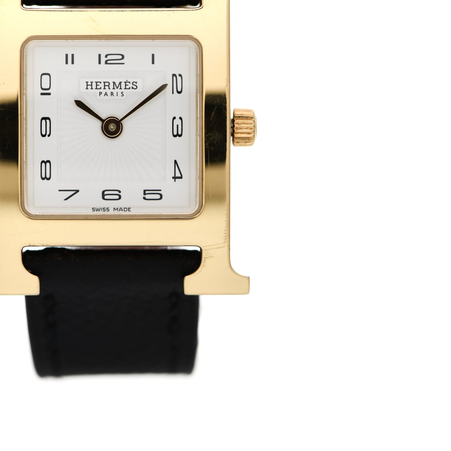 Stainless Steel Epsom 21mm Heure H Hour Quartz Watch Noir