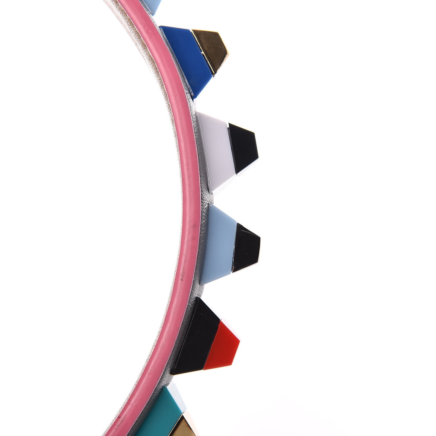 Vitello Dolce Plexiglass Bi-Color Studded Strap You Black Brownie Multicolor