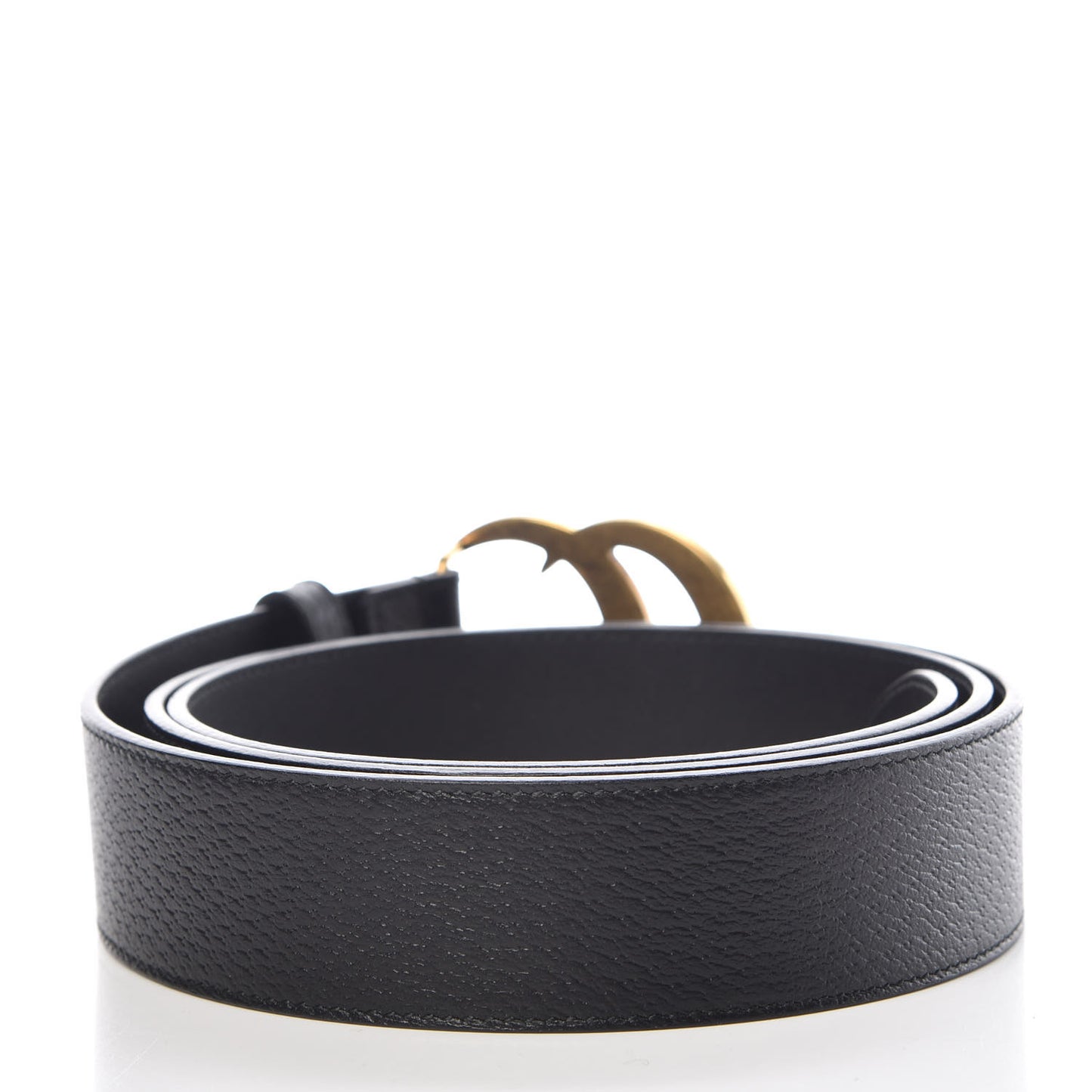 Textured Dollar Calfskin Double G 40mm Belt 120 48 Black