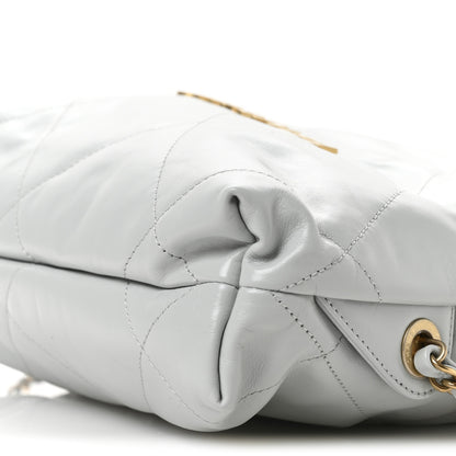 Chanel Shiny Calfskin Quilted Chanel 22 Backpack Light Blue 10 of 11