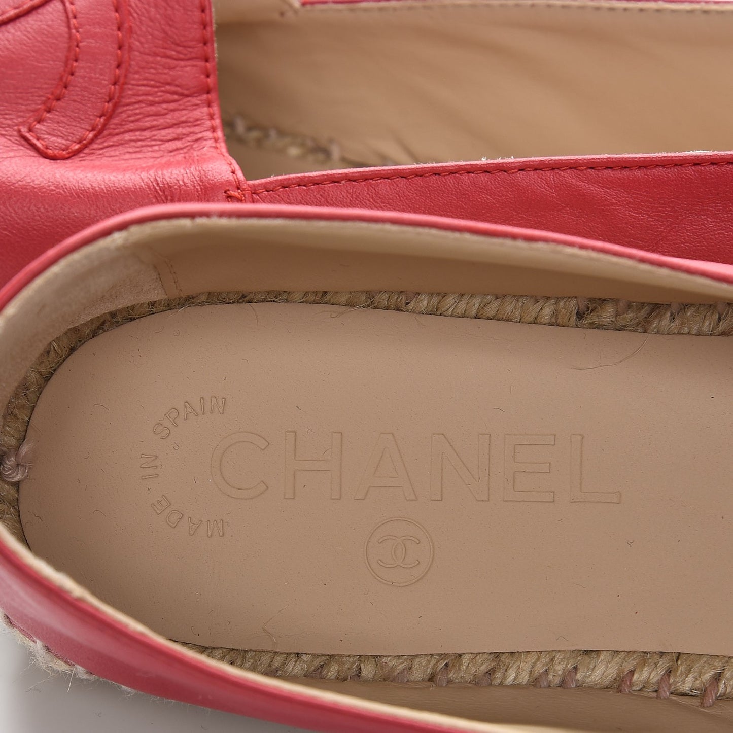 Lambskin CC Espadrilles 38 Red