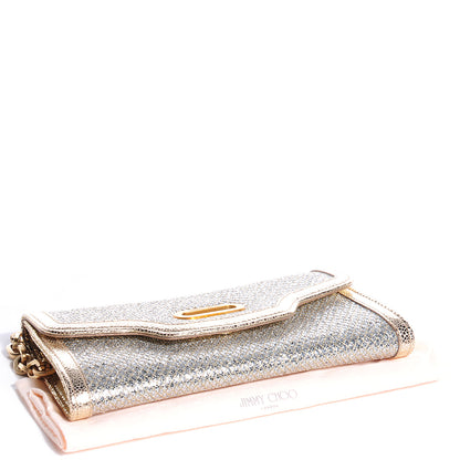 Jimmy Choo Glitter Fabric Tilsa Clutch Metallic 4 of 9