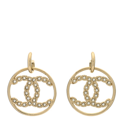 Chanel Baguette Crystal High Society CC Drop Earrings Gold 1 of 3