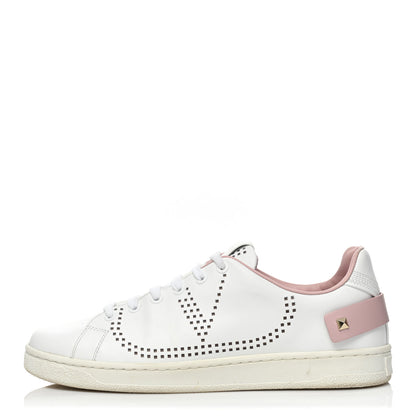 Valentino Garavani Calfskin Womens Backnet Sneakers 38 White Pink 1 of 12