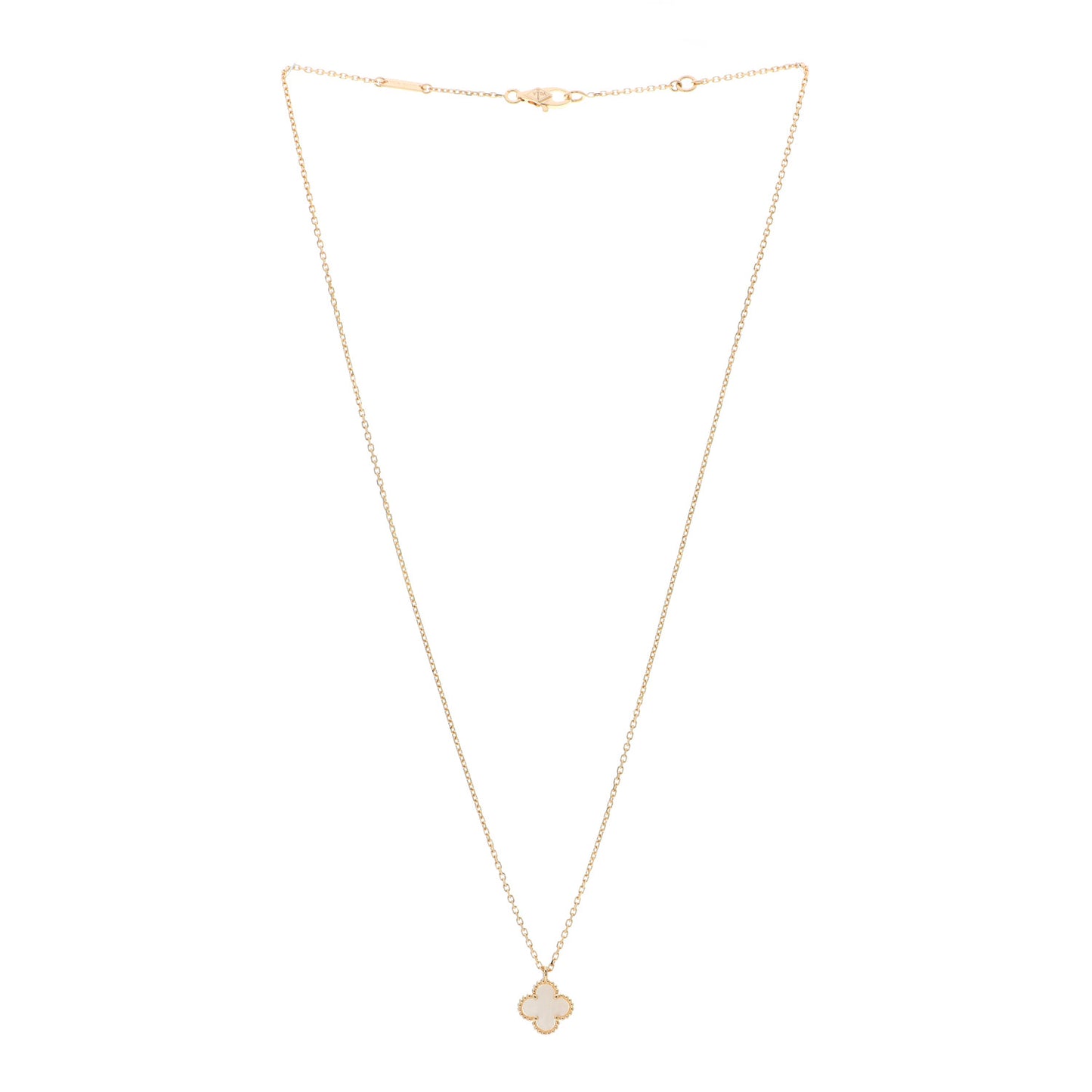 18K Yellow Gold Mother of Pearl Sweet Alhambra Pendant Necklace