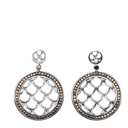 John Hardy Sterling Silver 18K Yellow Gold Naga Round Earrings 1 of 4