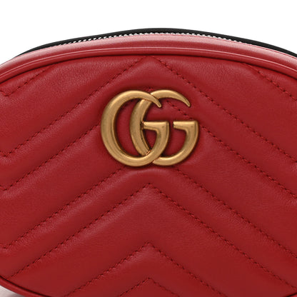 Gucci Calfskin Matelasse GG Marmont Belt Bag 85 34 Hibiscus Red 9 of 11