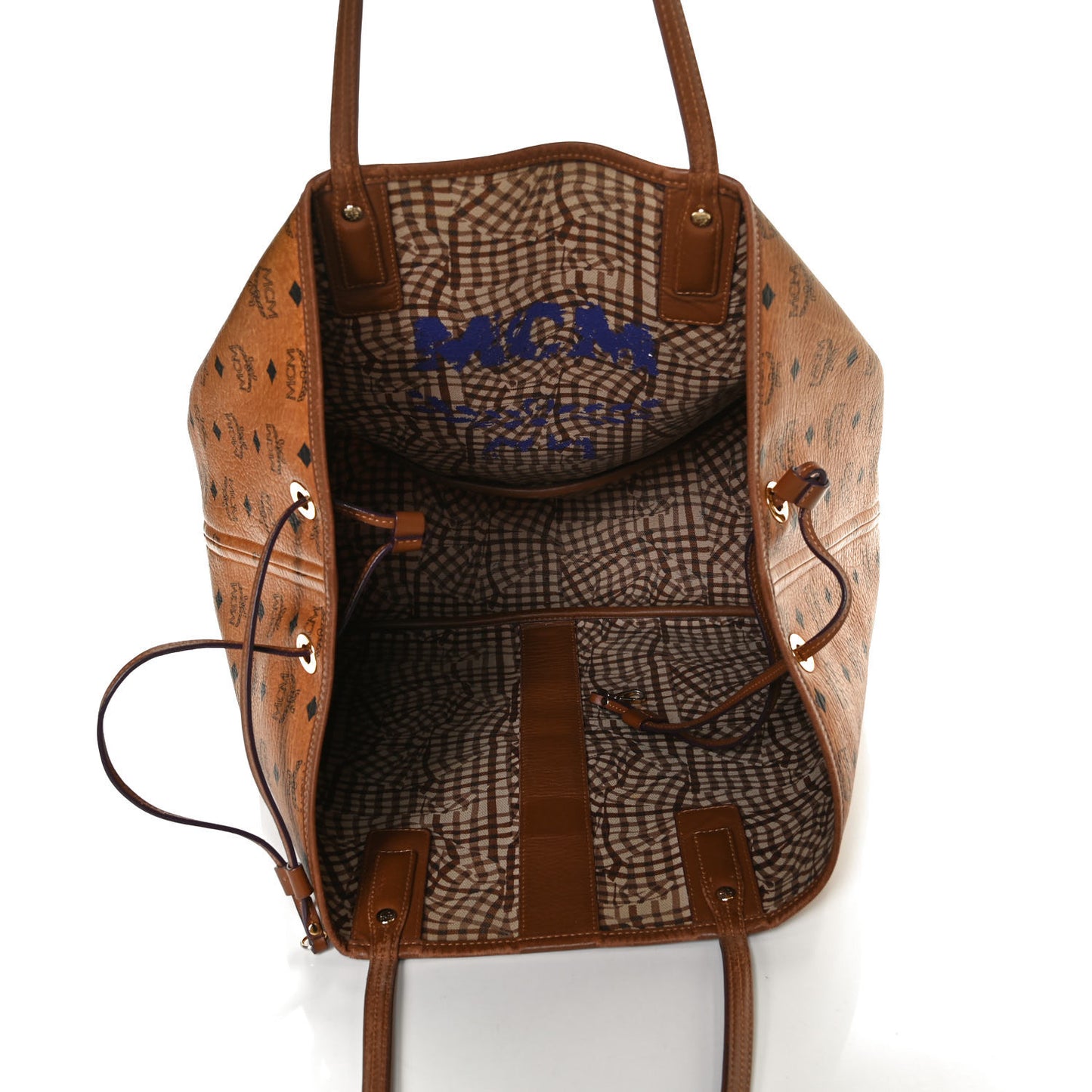 Visetos Large Liz Reversible Shopper Tote Cognac