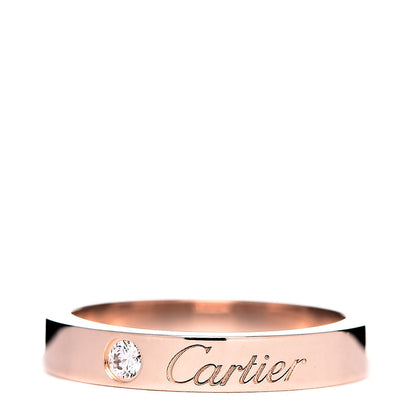 Cartier 18K Pink Gold Diamond 3mm C De Wedding Band Ring 48 4.5 1 of 6