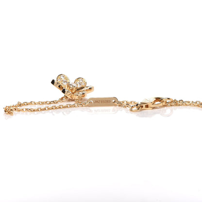 Van Cleef & Arpels 18K Yellow Gold Diamond Mini Frivole Pave Bracelet 6 of 8